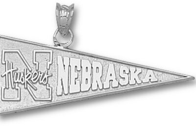 Nebraska Cornhuskers "N Huskers Pennant" Pendant - Sterling Silver Jewelry