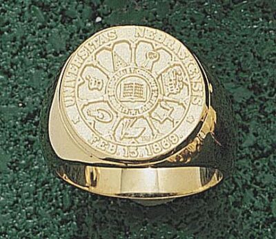 Nebraska Cornhuskers "Seal" Men's Ring Size 10 1/4 - 10KT Gold Jewelry