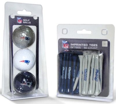 New England Patriots Golf Tees and Golf Balls Pack (50 Tees / 3 Balls)