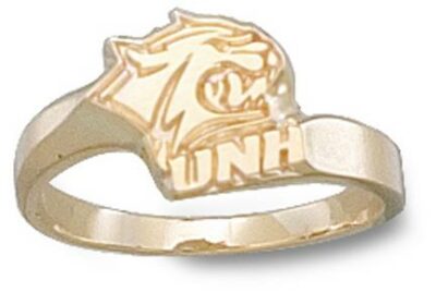 New Hampshire Wildcats "UNH Wildcat Head" Ladies' Ring Size 6 1/2 - 14KT Gold Jewelry