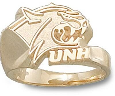 New Hampshire Wildcats "Wildcat Head" Ladies' Ring Size 6 1/2 - 10KT Gold Jewelry