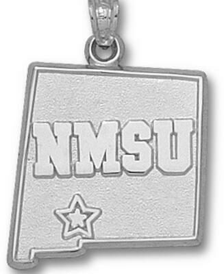 New Mexico State Aggies "NMSU State Map" Pendant - Sterling Silver Jewelry