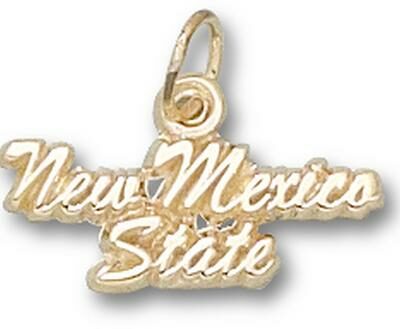 New Mexico State Aggies Script "New Mexico State" 1/4" Charm - 10KT Gold Jewelry