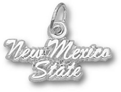 New Mexico State Aggies Script "New Mexico State" 1/4" Charm - Sterling Silver Jewelry