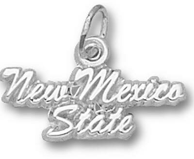 New Mexico State Aggies Script "New Mexico State" 1/4" Charm - Sterling Silver Jewelry