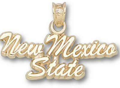 New Mexico State Aggies Script "New Mexico State" 3/8" Pendant - 10KT Gold Jewelry