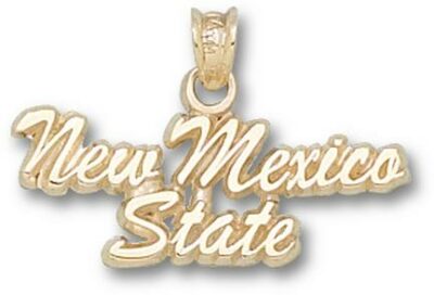 New Mexico State Aggies Script "New Mexico State" 3/8" Pendant - 14KT Gold Jewelry