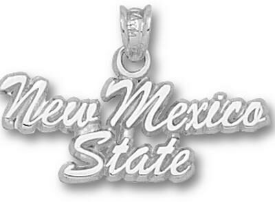 New Mexico State Aggies Script "New Mexico State" 3/8" Pendant - Sterling Silver Jewelry