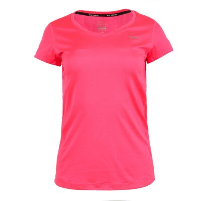 Nike Women's Dri-Fit Miler Short-Sleeve V-Neck Running Top