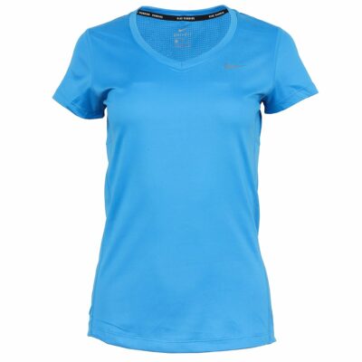 Nike Women's Dri-Fit Miler Short-Sleeve V-Neck Running Top