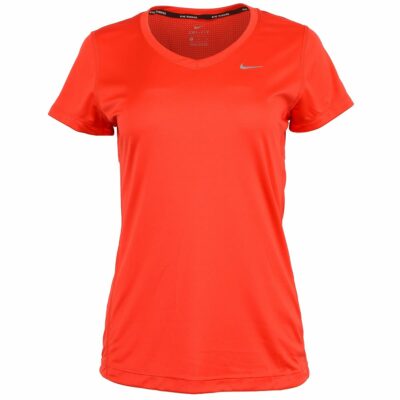 Nike Women's Dri-Fit Miler Short-Sleeve V-Neck Running Top