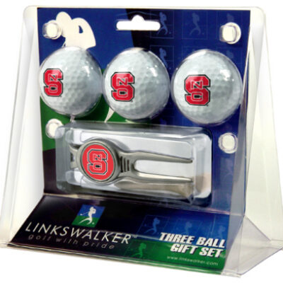 North Carolina State Wolfpack 3 Ball Golf Gift Pack with Kool Tool