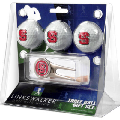 North Carolina State Wolfpack 3 Golf Ball Gift Pack with Cap Tool