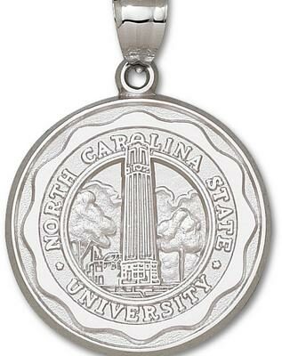 North Carolina State Wolfpack Giant 1 1/2" W x 1 1/2" H "Seal" Pendant - Sterling Silver Jewelry