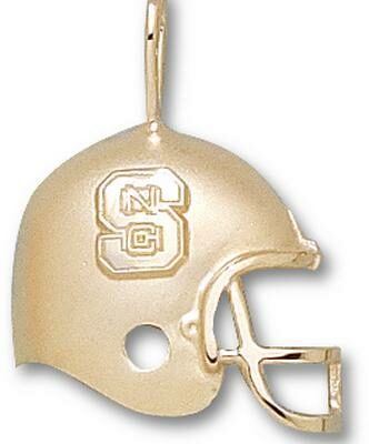 North Carolina State Wolfpack "NC on S Football Helmet" Pendant - 10KT Gold Jewelry