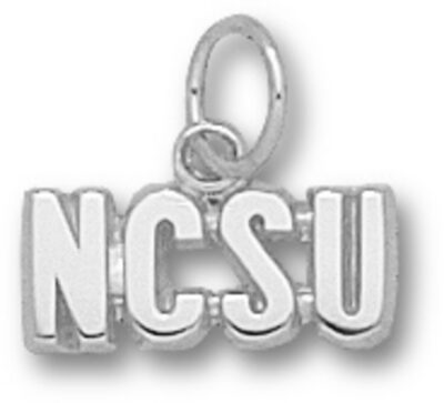 North Carolina State Wolfpack "NCSU" 3/16" Charm - Sterling Silver Jewelry