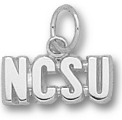 North Carolina State Wolfpack "NCSU" 3/16" Charm - Sterling Silver Jewelry