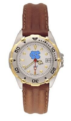 North Carolina Tar Heels "NC" All Star Watch with Leather Band - Women's