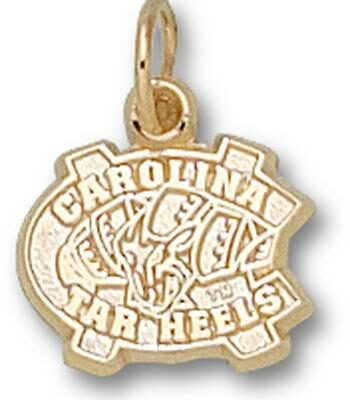 North Carolina Tar Heels New "NC" 3/8" Charm - 14KT Gold Jewelry