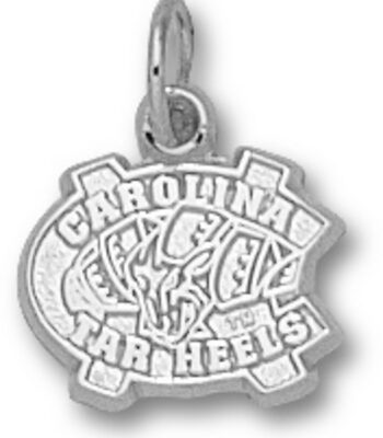 North Carolina Tar Heels New "NC" 3/8" Charm - Sterling Silver Jewelry