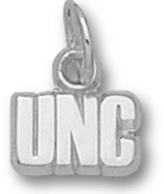 North Carolina Tar Heels "UNC" 3/16" Charm - Sterling Silver Jewelry