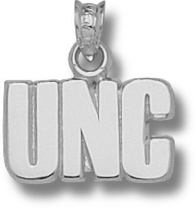 North Carolina Tar Heels "UNC" 3/8" Pendant - Sterling Silver Jewelry