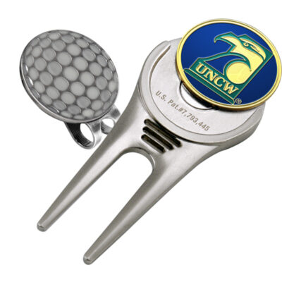 North Carolina (Wilmington) Seahawks Divot Tool Hat Clip with Golf Ball Marker (Set of 2)