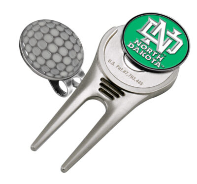 North Dakota Sioux Divot Tool Hat Clip with Golf Ball Marker (Set of 2)