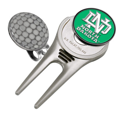 North Dakota Sioux Divot Tool Hat Clip with Golf Ball Marker (Set of 2)