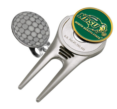 North Dakota State Bison Divot Tool Hat Clip with Golf Ball Marker (Set of 2)