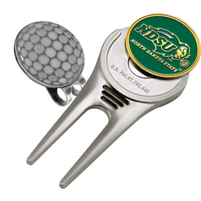 North Dakota State Bison Divot Tool Hat Clip with Golf Ball Marker (Set of 2)