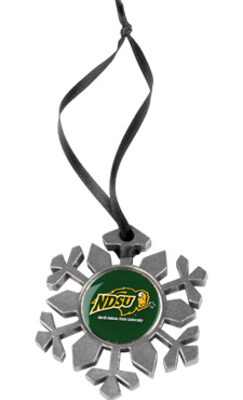 North Dakota State Bison Snowflake Ornament (Set of 2)