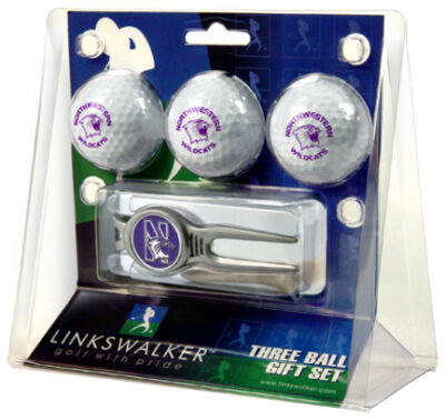 Northwestern Wildcats 3 Ball Golf Gift Pack with Kool Tool