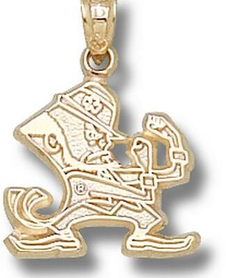 Notre Dame Fighting Irish "Leprechaun" 1/2" Pendant - 14KT Gold Jewelry