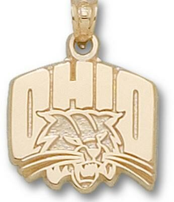 Ohio Bobcats "OHIO with Bobcat Head" Pendant - 10KT Gold Jewelry