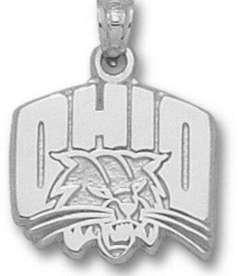 Ohio Bobcats "OHIO with Bobcat Head" Pendant - Sterling Silver Jewelry