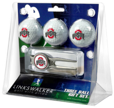 Ohio State Buckeyes 3 Ball Golf Gift Pack with Kool Tool