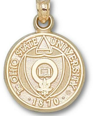 Ohio State Buckeyes 5/8" "Seal" Pendant - 14KT Gold Jewelry