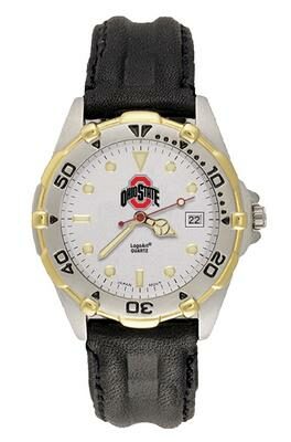 Ohio State Buckeyes Athletic "O" All Star Watch with Leather Band - Men's