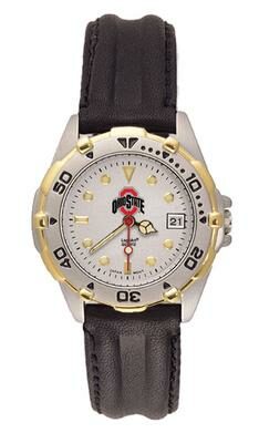 Ohio State Buckeyes Athletic "O" All Star Watch with Leather Band - Women's