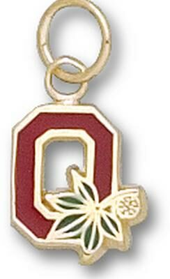 Ohio State Buckeyes Block Enameled "O" 3/8" Charm - 14KT Gold Jewelry