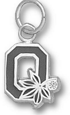 Ohio State Buckeyes Block Enameled "O" 3/8" Charm - Sterling Silver Jewelry