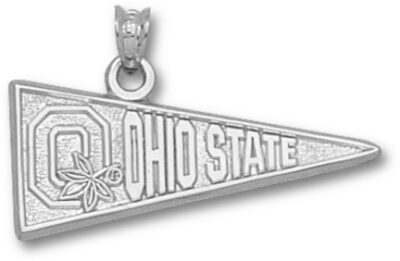 Ohio State Buckeyes Block "O Pennant" Pendant - Sterling Silver Jewelry