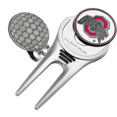 Ohio State Buckeyes Divot Tool Hat Clip with Golf Ball Marker (Set of 2)