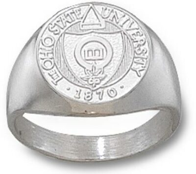 Ohio State Buckeyes "Seal" 1/2" Ladies' Ring Size 6 - Sterling Silver Jewelry