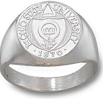 Ohio State Buckeyes "Seal" 1/2" Ladies' Ring Size 6 - Sterling Silver Jewelry