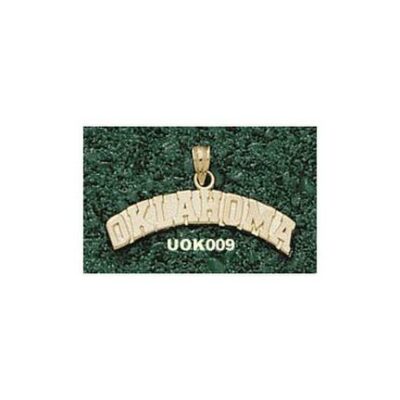 Oklahoma Sooners Arched "Oklahoma" Pendant - 10KT Gold Jewelry