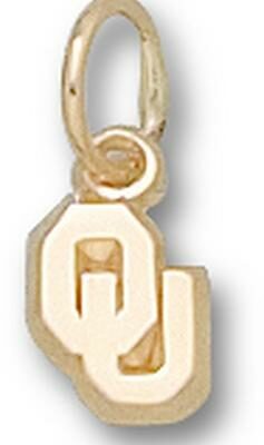 Oklahoma Sooners New "OU" 1/4" Charm - 14KT Gold Jewelry