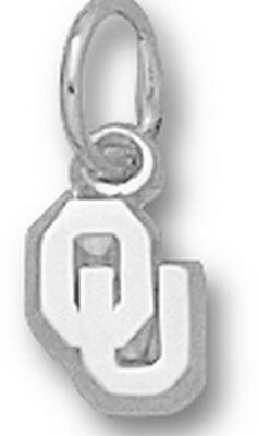 Oklahoma Sooners New "OU" 1/4" Charm - Sterling Silver Jewelry