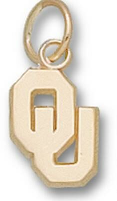 Oklahoma Sooners New "OU" 3/8" Charm - 14KT Gold Jewelry